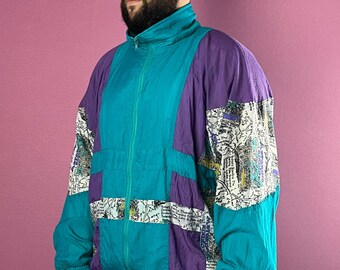 90s Rodeo Vintage Herren Сolor Block Windbreaker Jacke - XL