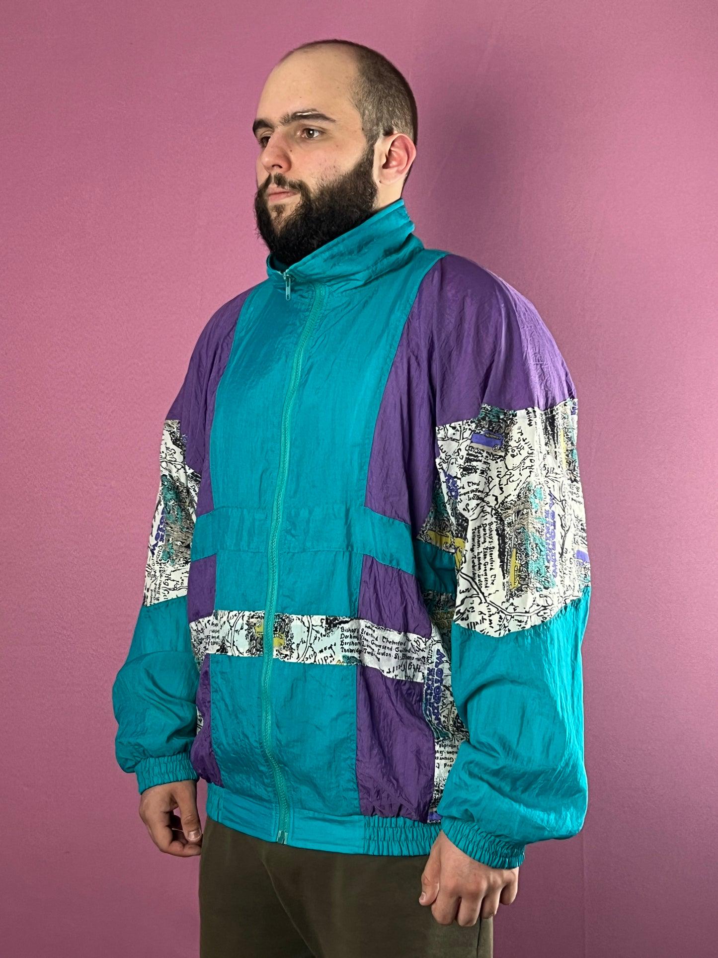 90s Rodeo Vintage Men's Сolor Block Windbreaker Jacket - XL - Etsy