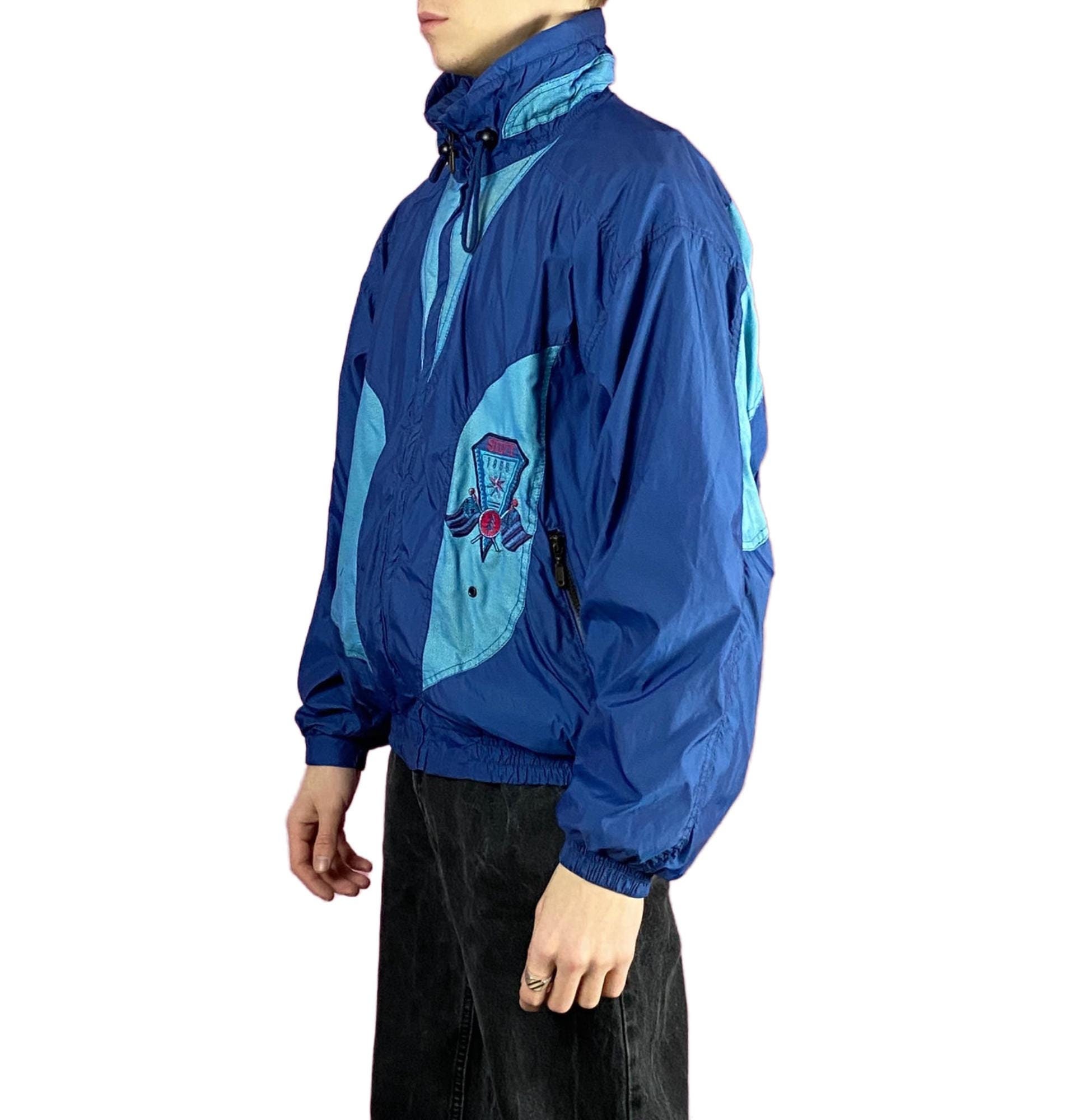 90s Silvy Vintage Men's Ski Jacket - M Blue Nylon - Etsy