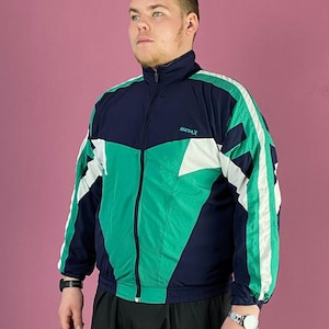 90s MetaX Vintage Men&#39;s Windbrteaker Jacket - XL Multicolor Nylon