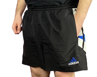 90s TriStripes Vintage Men's Shorts - L Black Polyester