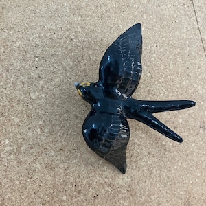 Ceramic black color portuguese swallow wall decor swallow (13x9cm)