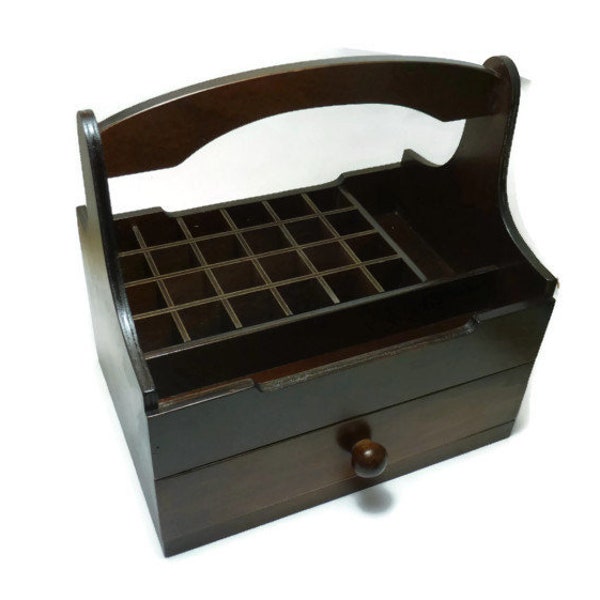 Nagellack-Aufbewahrungsbox aus Holz, mit Trennwänden und einer Schublade, Make-up-Veranstalter