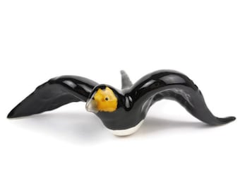 Mini Ceramic Black color portuguese swallow wall decor swallow (7.5 x 5cm)