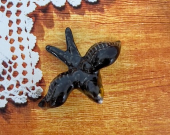 Mini Ceramic Black color portuguese magnet swallow decor swallow (7.5 x 5cm)