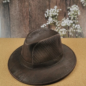 Brown cork cowboy hat