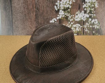 Brown cork cowboy hat