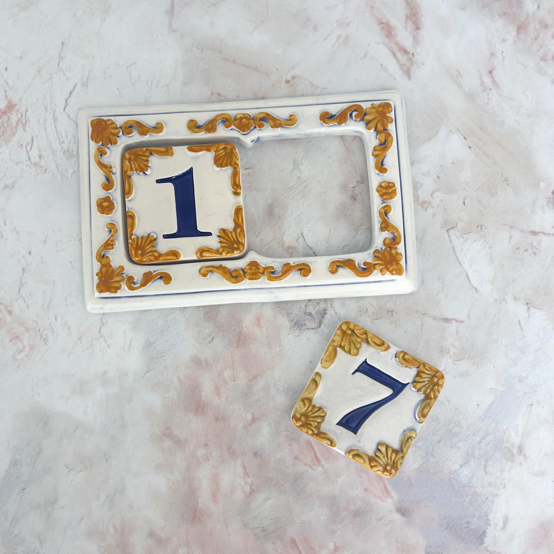 Room Number Frame Ceramic Frame for Two Door Numbers: House Number Tile Display - Etsy