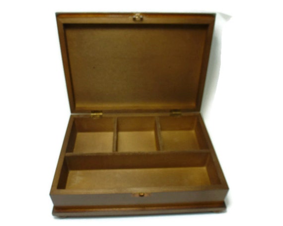 Nail Polish Organizer Wooden Storage Box, With Dividers and a
