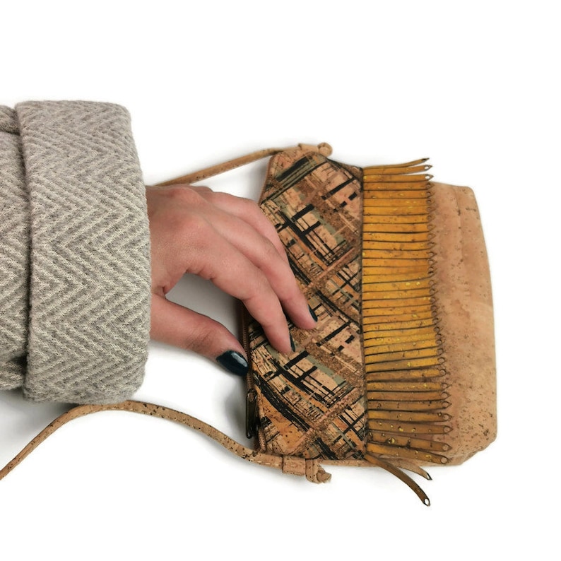 Crossbody cork clutch Handmade Portuguese cork Clutch Etsy