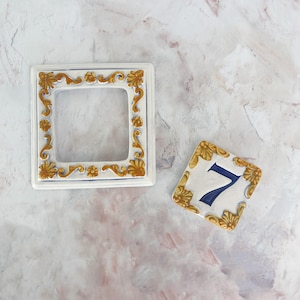 Ceramic frame 1 door number , ceramic frame for home door numbers tiles