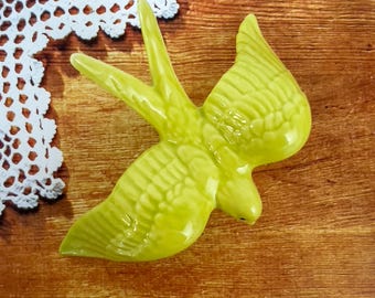 セラミックグリーンライムカラーポルトガルツバメ壁飾りツバメ（13 cm×9 cm）