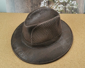 Brown cork cowboy hat