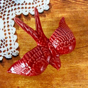 Red ceramic swallow made in Portugal in size M  (13x9cm)