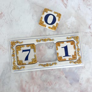 Ceramic frame 3 door numbers , ceramic frame for home door numbers tiles
