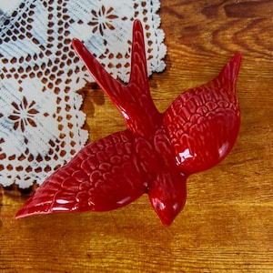 Ceramic red color portuguese swallow wall decor swallow (18cm*13cm)