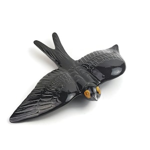 Große Keramik schwarze Farbe portugiesische Schwalbe Wanddekor Schwalbe (36 x 26 cm)