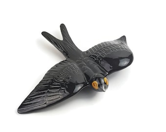 Big Ceramic black color portuguese swallow wall decor swallow (36x26cm)
