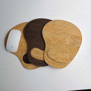tappetino per mouse ergonomico in sughero con supporto per il polso
