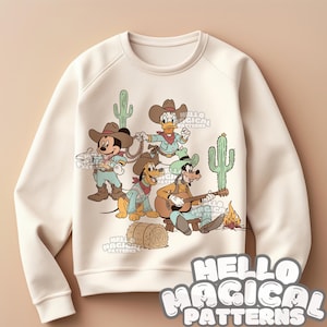 Cowboy Friends Sublimation file, Cartoon Mouse and Friends Sublimation Design, PNG file