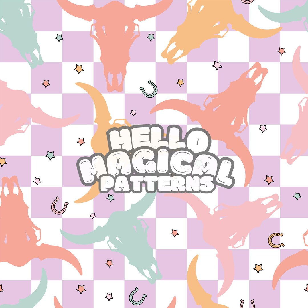 Rgb Cow Magical Cow Seamless Pattern: Cowboy Fabric Sublimation (RGB & CMYK ...