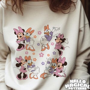 Fichier magique de sublimation de souris et de canard, conception de sublimation d'amis de dessin animé, pour toutes les surfaces imprimables, sublimation de t-shirt