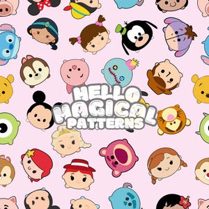 Hallo Magical Toys Charaktere nahtlose Muster, niedliche Spielzeuge nahtlose Design, sich wiederholende Datei für kommerzielle Nutzung, Stoff Sublimation, RGB und CMYK