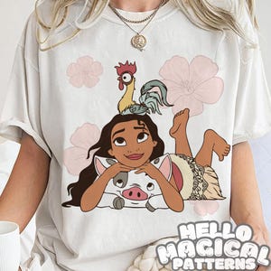 Arquivo de sublimação Maui, design de sublimação de porco e menina de papelão para todas as superfícies imprimíveis, arquivo PNG