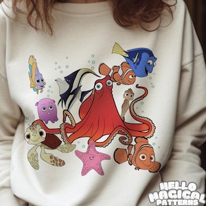 Magical Fish Friends Sublimation Design, Cartoon Fishes Sublimation file for All Printable Surfaces, T shirt Sublimation