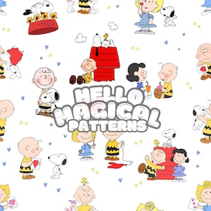 Magical Dog and Friends Seamless Pattern, Cartoon Seamless Design,Repeating file for Commercial Use, Rgb and Cmyk files