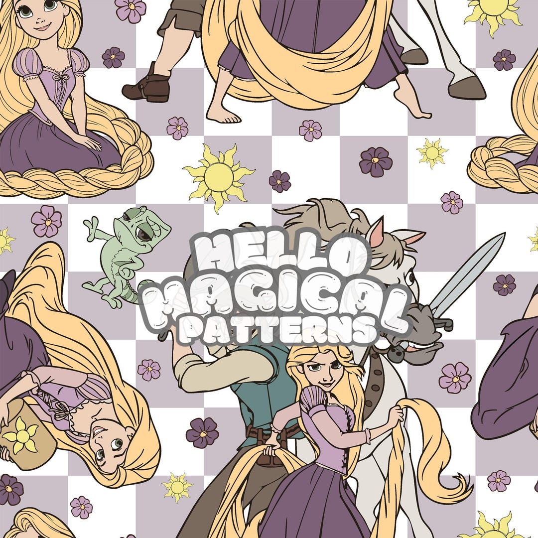 Princess Magical Seamless Pattern, Cartoon Seamless Design for All ...