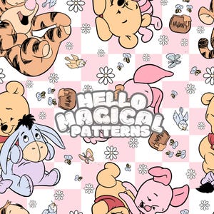 Baby-Bär und Freunde nahtlose Muster, Cartoon Freunde nahtlose Muster, sich wiederholende Datei für Sublimation