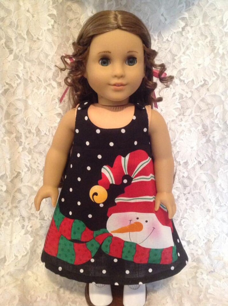 classic jumper style girl SIZES 4 5 6 American Girl 18 Bitty Baby 15 My Twinn 18 your choice Snowman A-line dress tunic