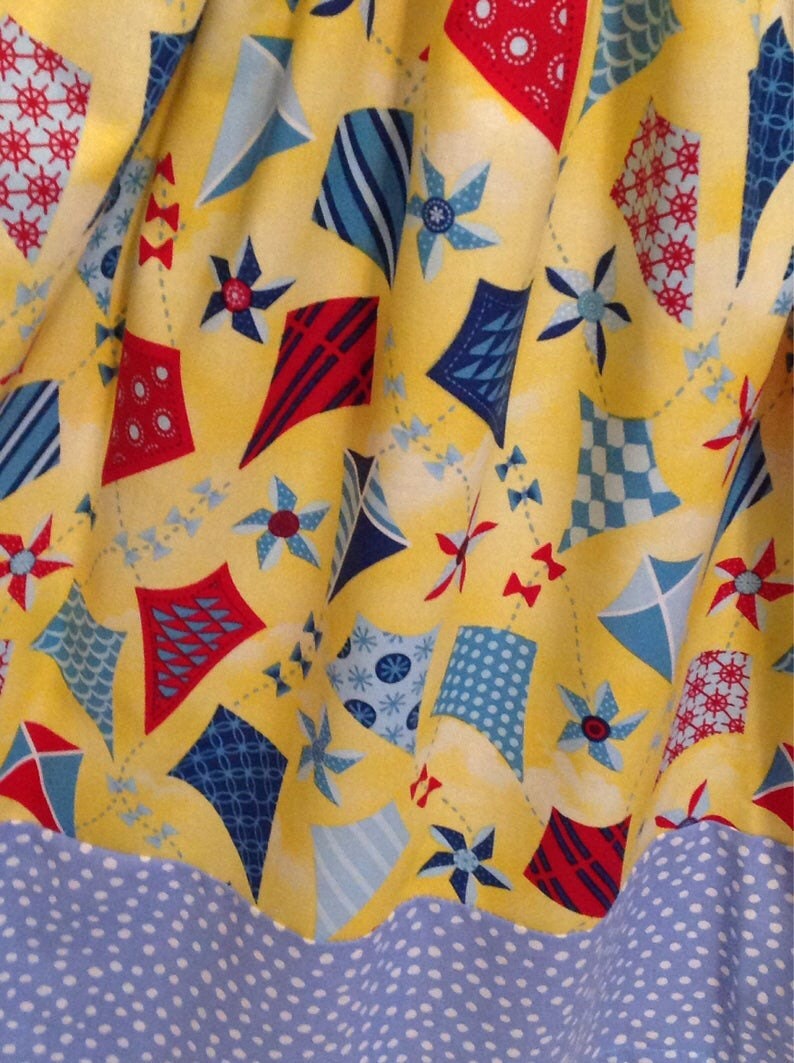 Matching jumper style dresses for Child sz 6 and American Girl Bitty Baby or My Twinn doll LAST ONE SALE Fly a Kite