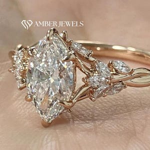 Vintage Art Deco 3.00CT Marquise Cut Engagement Ring, Antique Art Deco Style Marquise Cut Wedding Ring With Twist Band, Anniversary Gift.