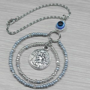 Saint Christopher Car Mirror Charm, St Christopher Car Gift, Traveler Protection Gift, Virgin Mary New Car Gift, Car Mirror Hanging