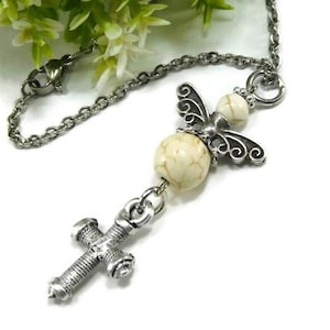 Angel Mirror Charm, Cross Gift, Guardian Angel Car Protection, Rear View Mirror, Angel Car Charm, Car Mirror Hanging, Cross Car Protection