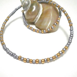 Colar gargantilha delicado presente, colar de miçangas, colar delicado, colar de miçangas de prata delicado, gargantilha de miçangas de prata e ouro, presente de verão para meninas