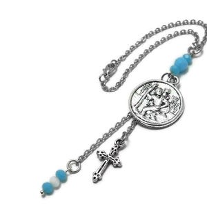 Breloque Saint-Christophe, breloque voiture croix, pendentif voiture, breloque Vierge Marie, breloque rétroviseur, breloque voiture suspendue, décoration de voiture, cadeau breloque miroir de voiture