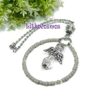 Angel Car Rearview Mirror Charm, Angel Car Protection Gift, Car Mirror Hanger, Guardian Angel Car Charm, Car Decor, Cross Car Accessory Gift