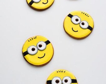 minion cookies birthday party event sugar cookie favor