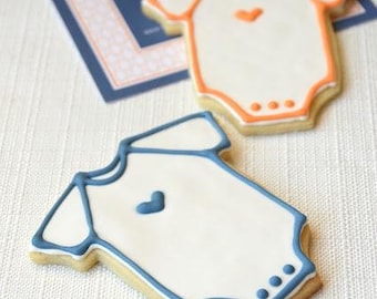 baby onesie cookies shower birthday party event sugar cookie favor