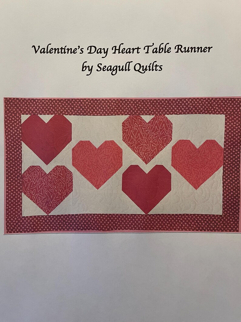 Valentine's Day Heart Table Runner Pattern - Etsy