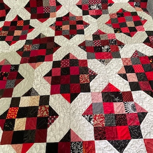 Red and Black Scrap Quilt