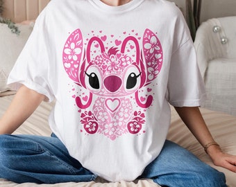 Chemise ange, chemise ange point, chemise fête ange et point, chemise Disney pour enfants, chemise Disneyland, chemise Disney World, chemise Stitch Lilo