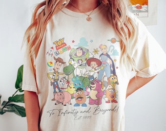 Vintage Disney Toy Story Land To Infinity and Beyond 1995 Shirt, Toy Story Characters Shirt, Disneyland Trip Shirt, Toy Story Shirt