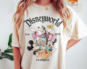 Vintage Disneyworld Florida Shirt, Disneyworld Est 1971 Shirt, Disney Vacation Shirt, Mickey And Friends Shirt, Retro Walt Disney Shirt