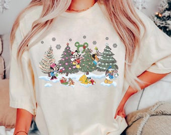 Retro Disney Christmas Tree Shirt, Mickey And Friends Christmas Shirt, Disney Christmas Shirt, Merry Christmas Shirt, Christmas Family Shirt