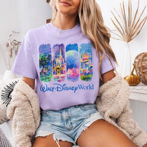 Retro Walt Disneyworld Watercolor Comfort Colors Shirt, Vintage Disneyworld Shirt, Retro Disney Shirt, Magic Castle Shirt, Disney 2025 Trip