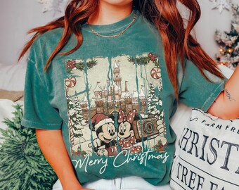 Retro Mickey Minnie Very Merry Christmas Shirt, Disney Christmas Shirt, Merry Christmas Shirt, Disneyland Vacation Family Matching Trip Tee